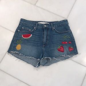 Denim shorts with a flair